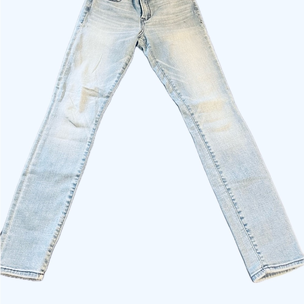 Abercrombie & Fitch Light Blue Denim Jeans Harper low rise super skinny size 26 - Picture 6 of 9